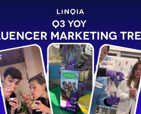 Image of influencers in 3 phones with title Q3 YOY Influencer Marketing Trends